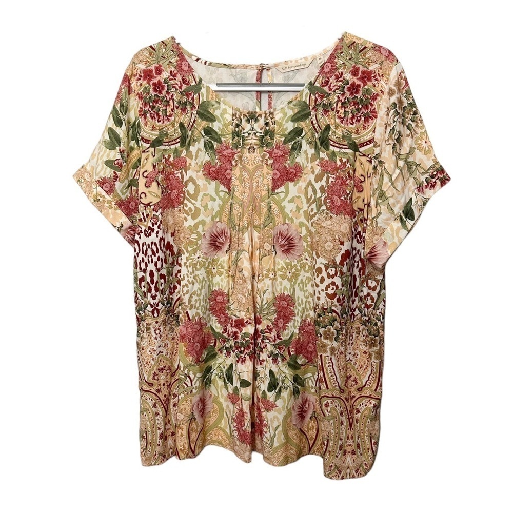 Soft Surroundings Floral Short Sleeve Top